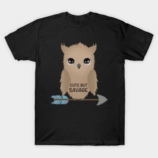 Kawaii Owl on Arrow - Cute but Savage T-Shirt